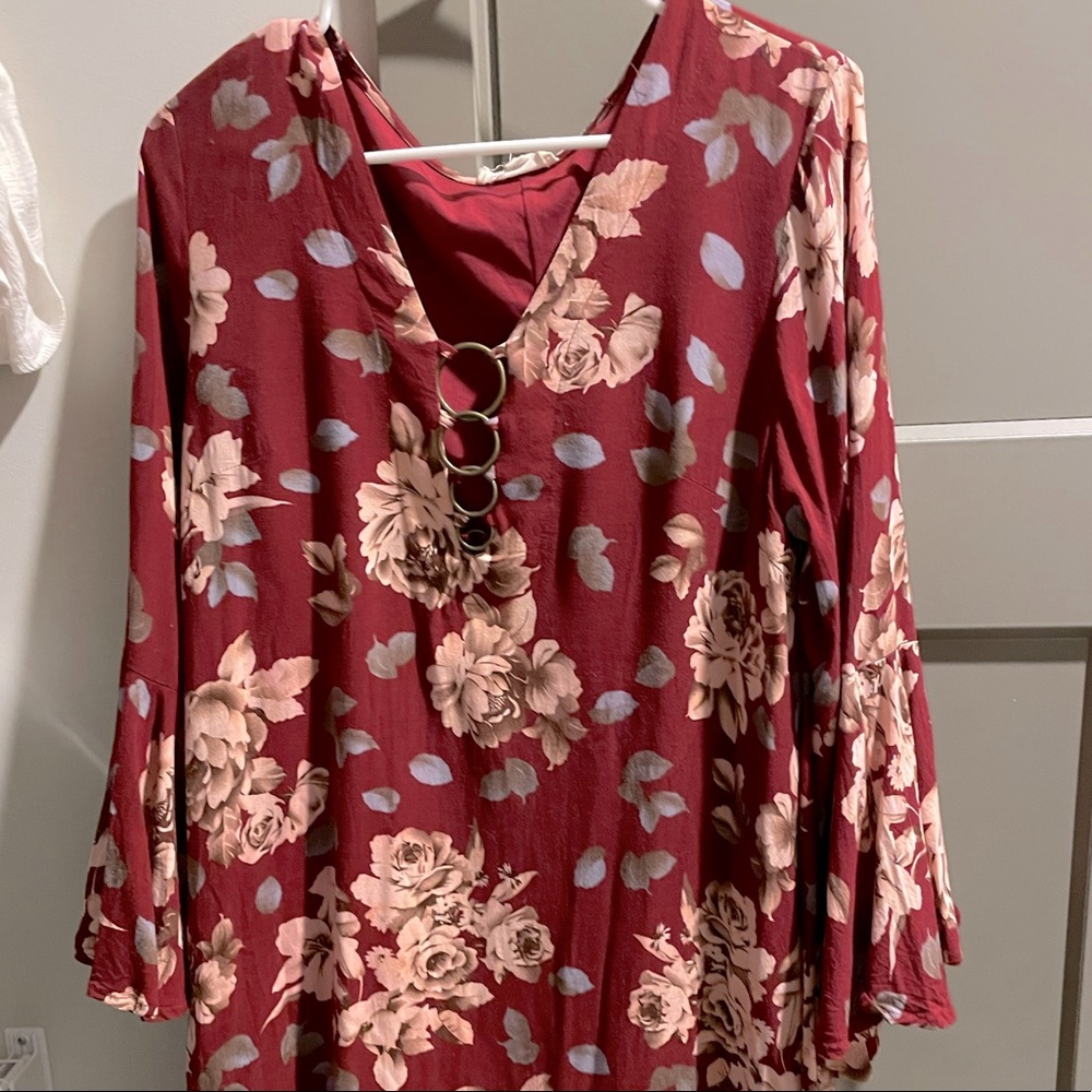 Relaxed Mini Dress w/ Flowing Sleeves